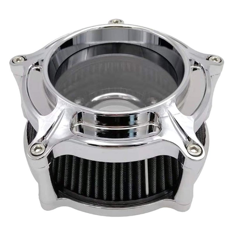 AGECO Harley Air Cleaner Chrome See Through Intake Filter Kit Cnc Cut for Motorcycle Dyna 2000 - 2017 Softail 2000 - 2015 Touring 2000 - 2007 Fitment - B (Gray) - Image 3